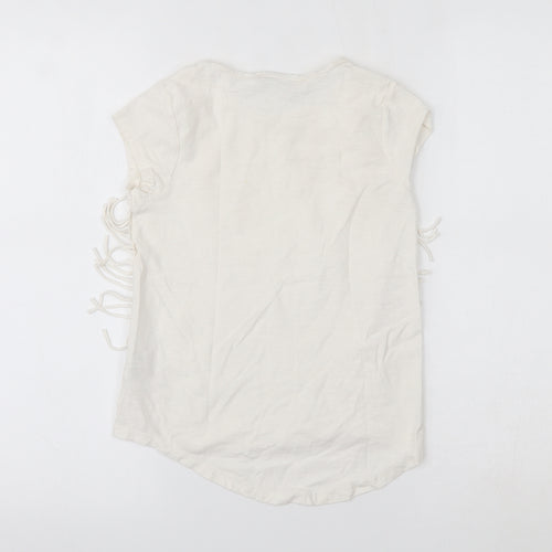 Matalan Girls Ivory   Basic T-Shirt Size 8 Years