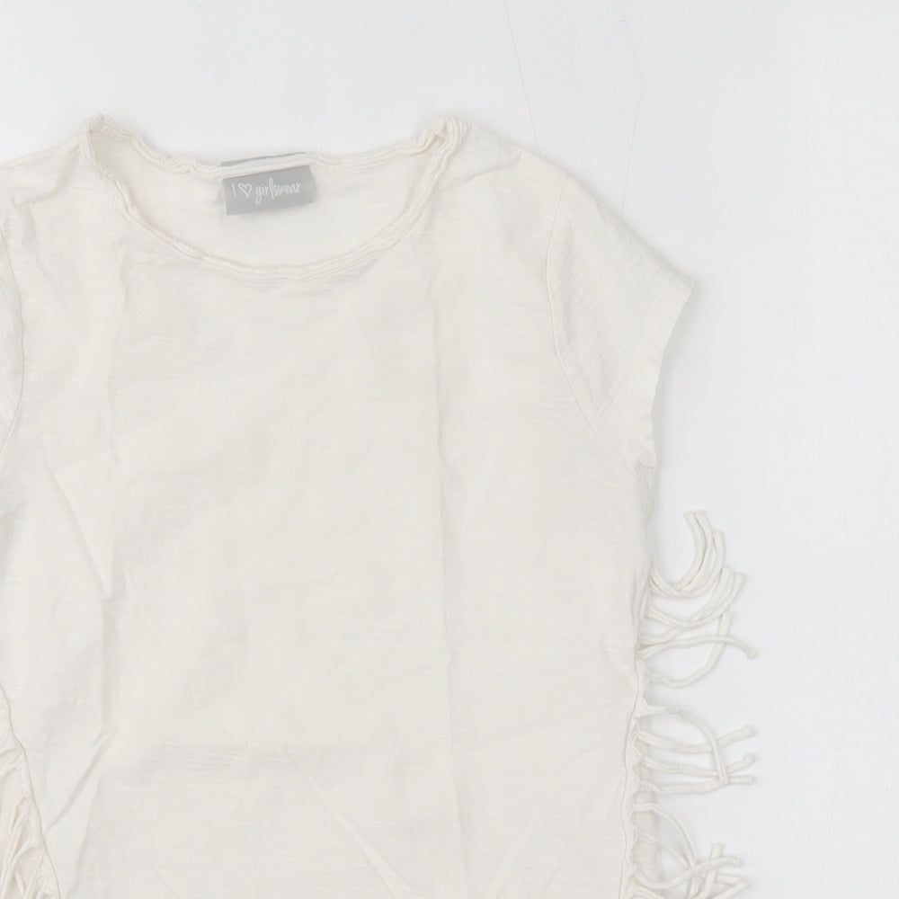 Matalan Girls Ivory   Basic T-Shirt Size 8 Years