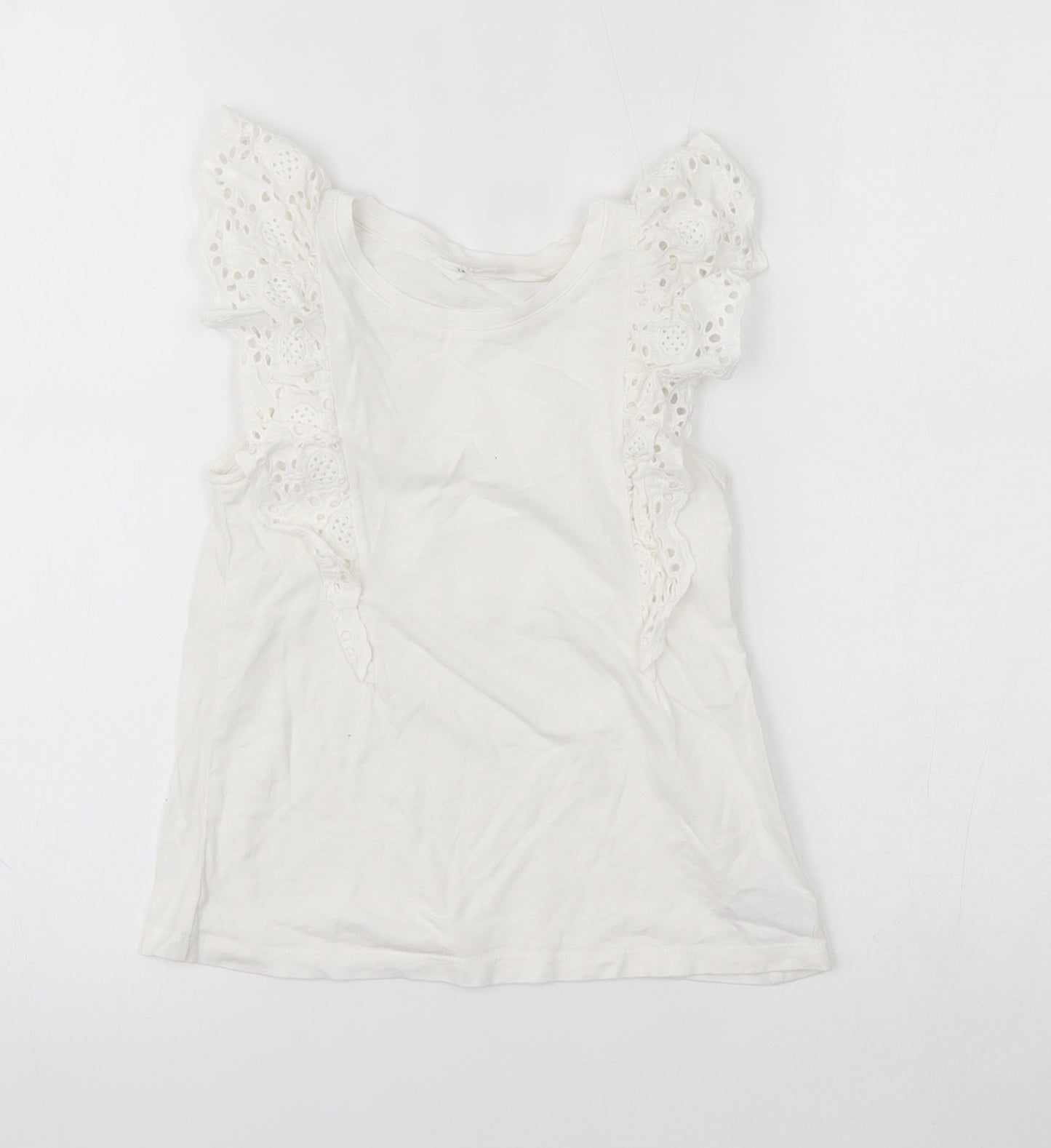 H&M Girls White   Basic T-Shirt Size 7-8 Years