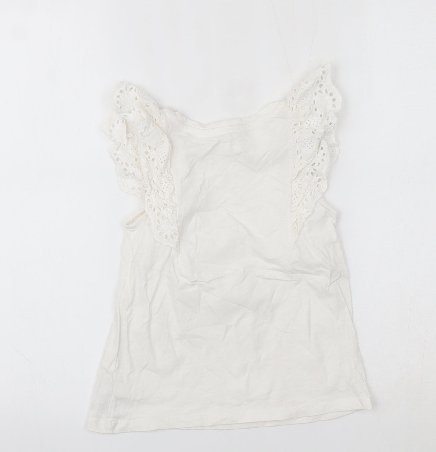 H&M Girls White   Basic T-Shirt Size 7-8 Years