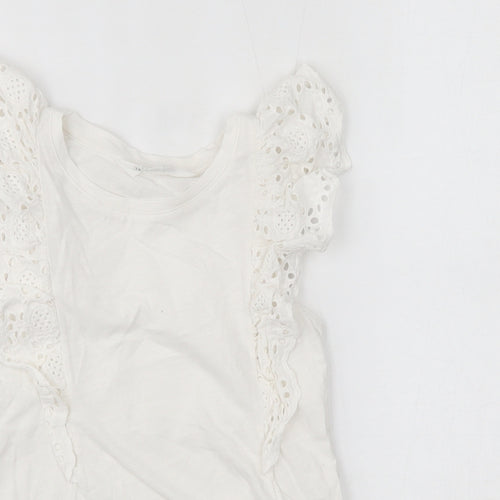 H&M Girls White   Basic T-Shirt Size 7-8 Years