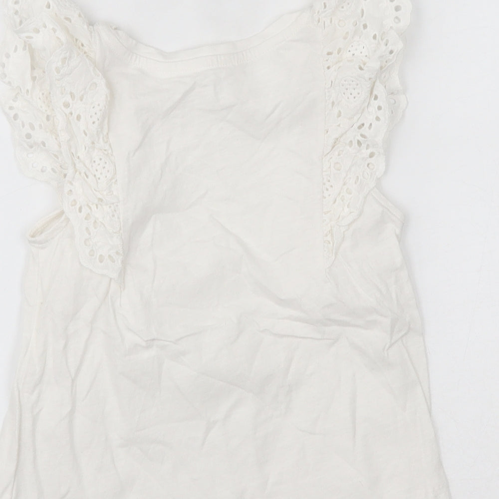 H&M Girls White   Basic T-Shirt Size 7-8 Years