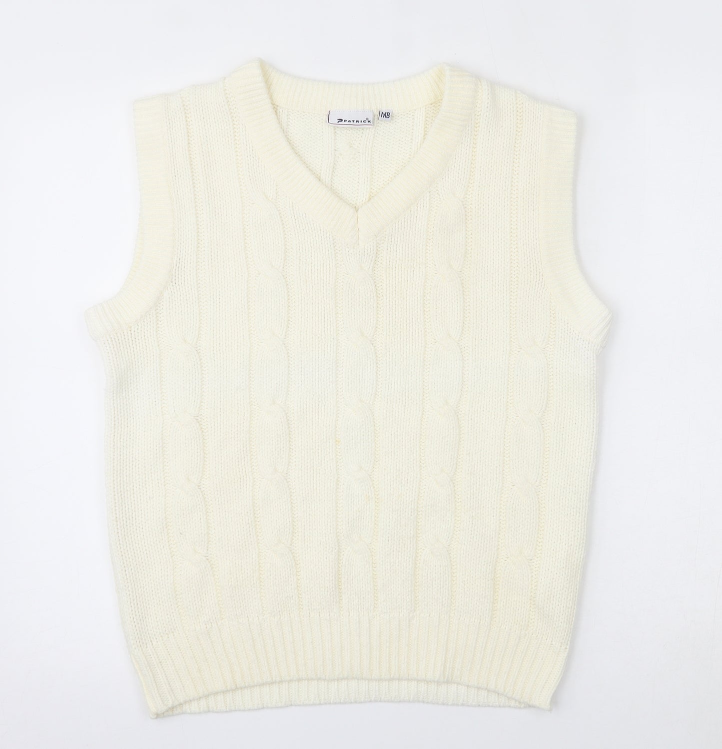 Patrick Mens Ivory   Vest Jumper Size M
