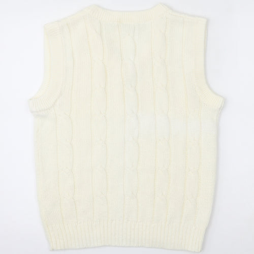 Patrick Mens Ivory   Vest Jumper Size M
