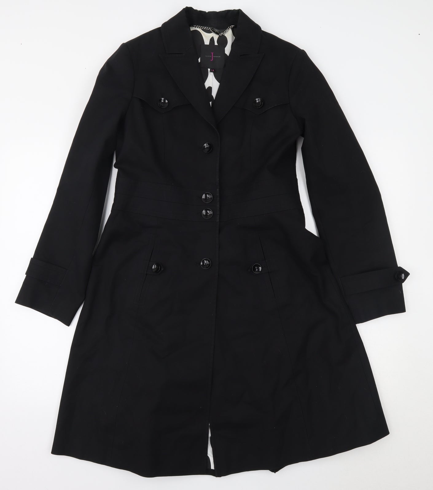Jasper Conran Womens Black   Trench Coat Coat Size 12