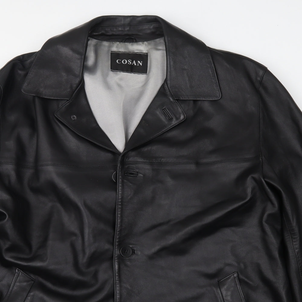 cosan Mens Black   Overcoat Coat Size 2XL