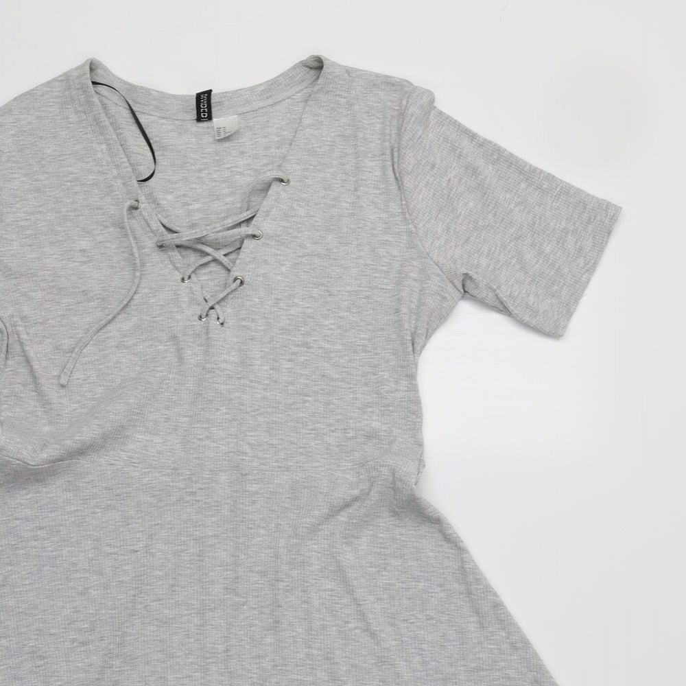 H&M Womens Grey   Fit & Flare  Size 16