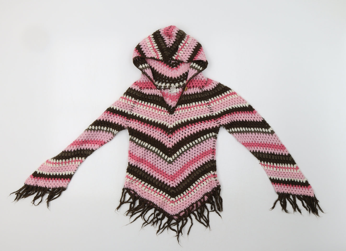 H&M Girls Pink Striped  Pullover Jumper Size 13 Years