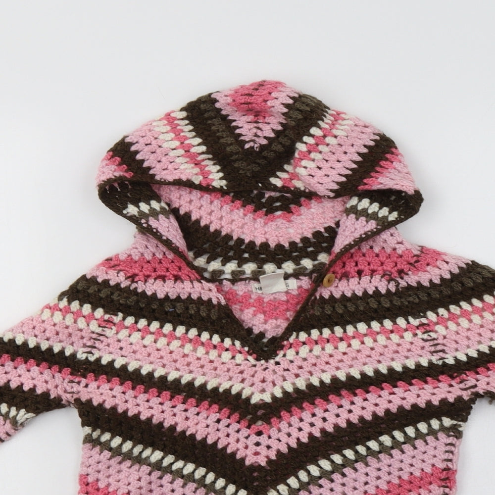 H&M Girls Pink Striped  Pullover Jumper Size 13 Years