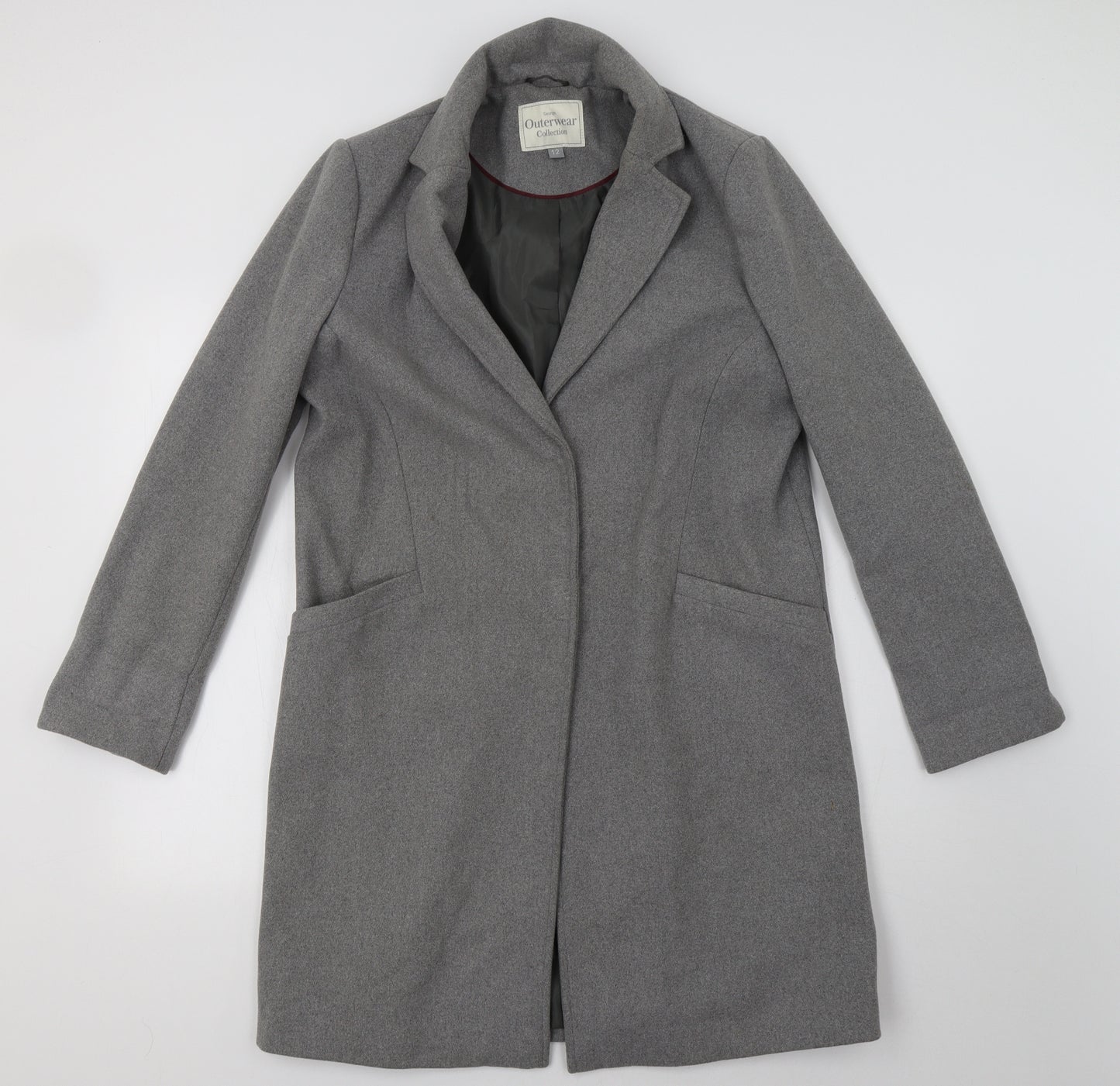 George Womens Grey   Overcoat Coat Size 12