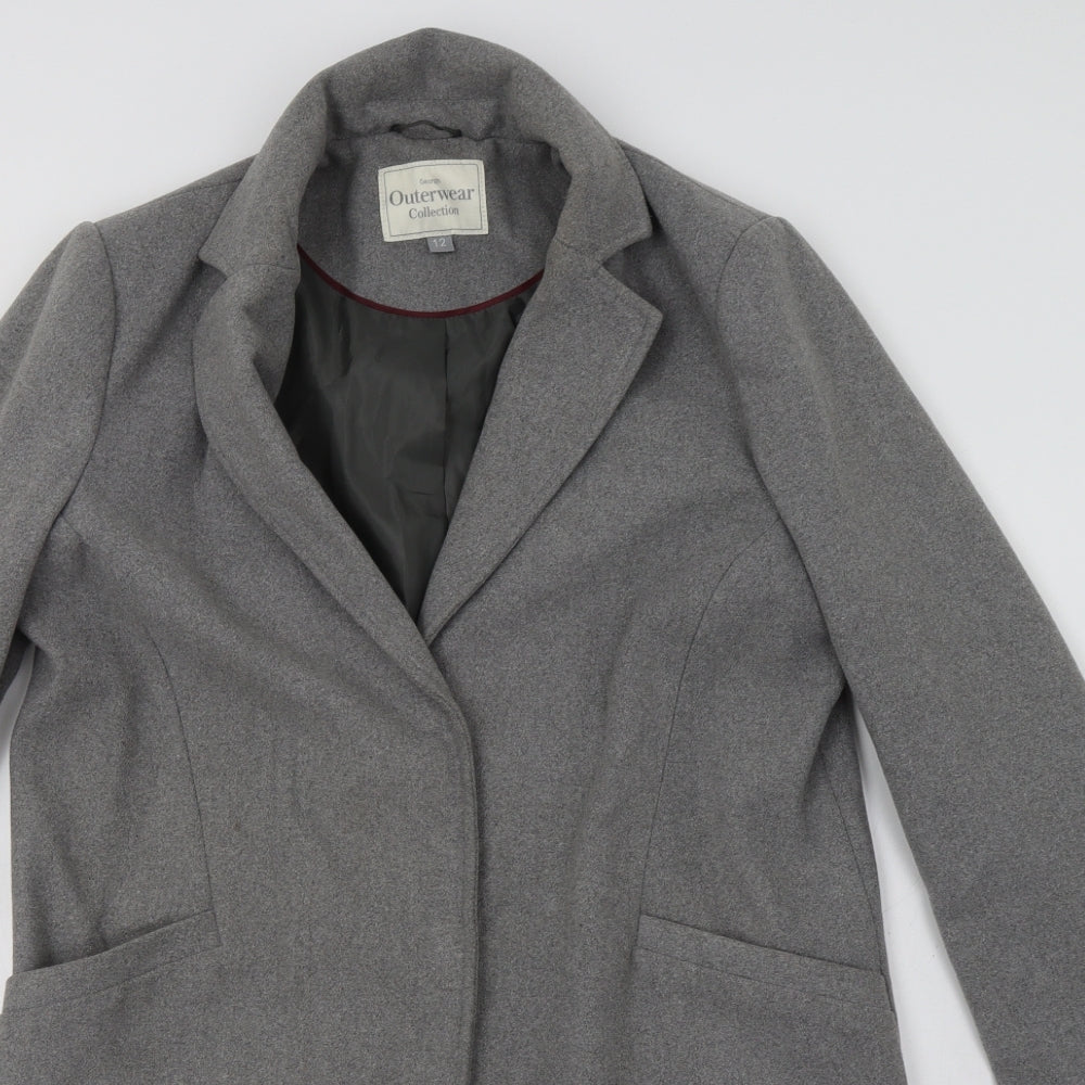 George Womens Grey   Overcoat Coat Size 12