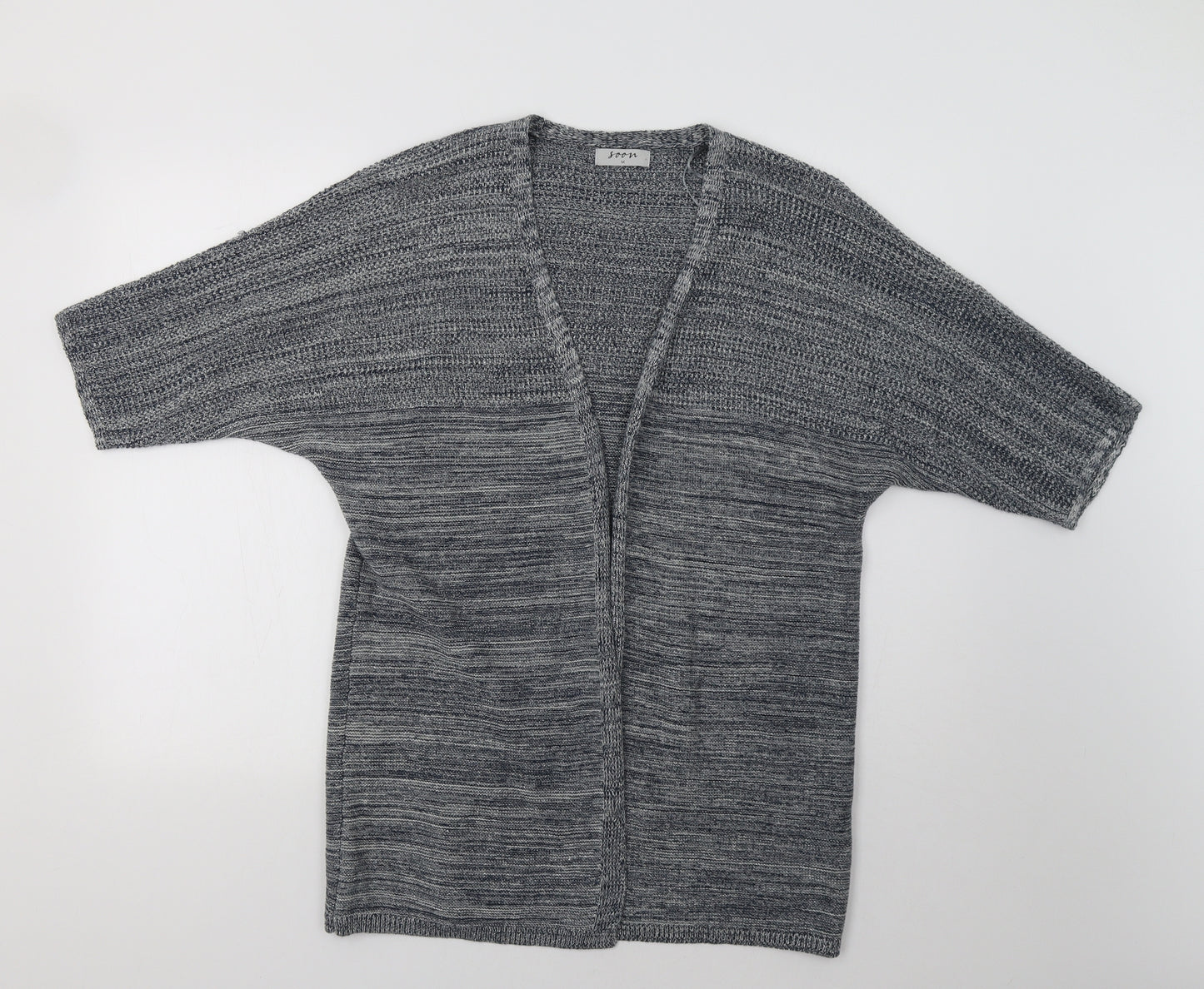 Soon Womens Blue Striped  Cardigan Jumper Size M