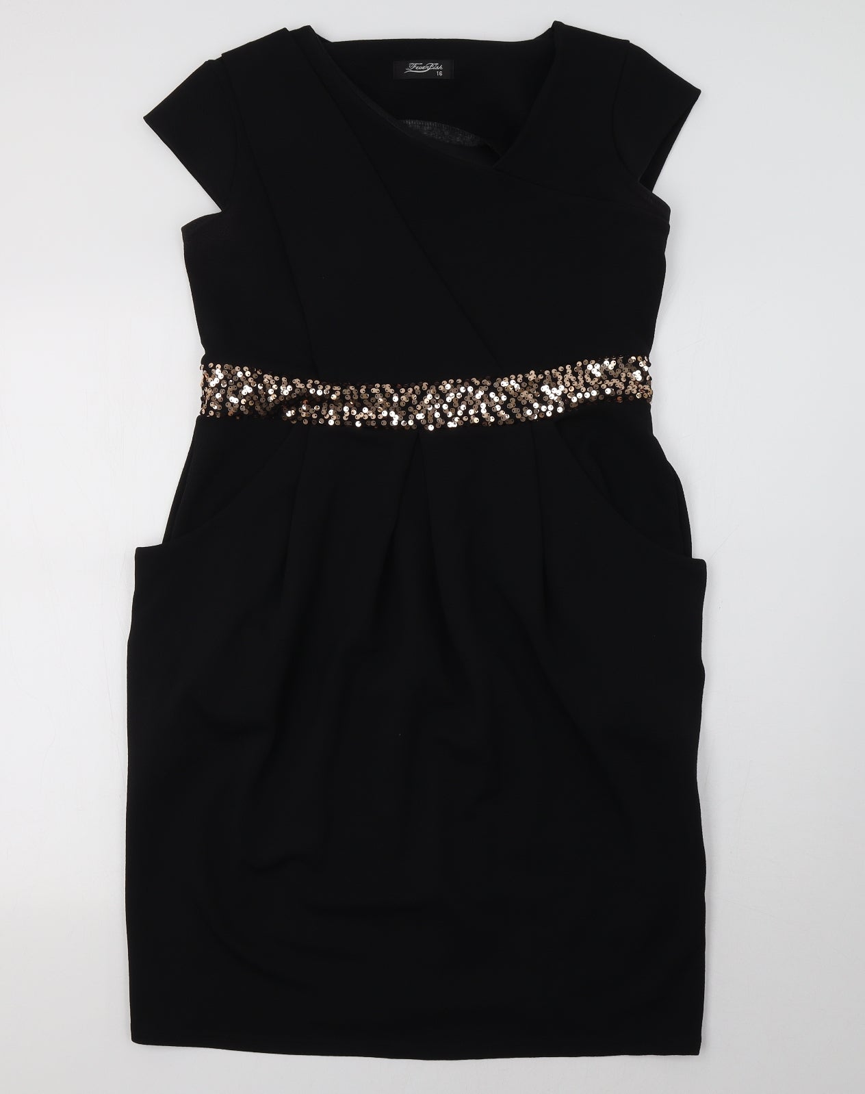 Fever Fish Womens Black   Pencil Dress  Size 16
