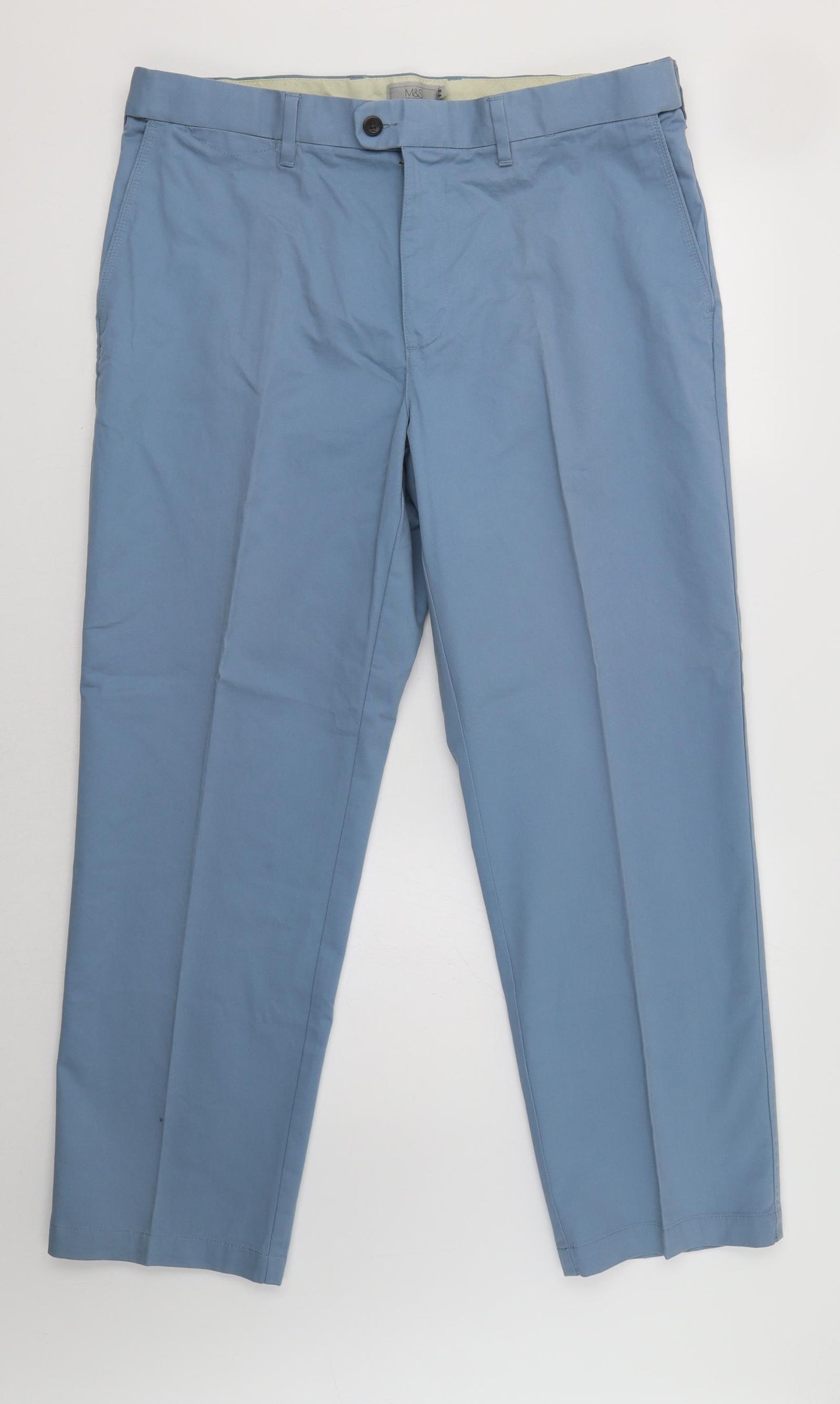M&S Mens Blue   Chino Trousers Size 38 L29 in