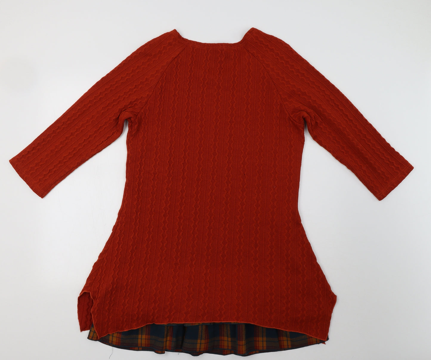 Joe Browns Womens Orange Check  Jumper Dress  Size 14