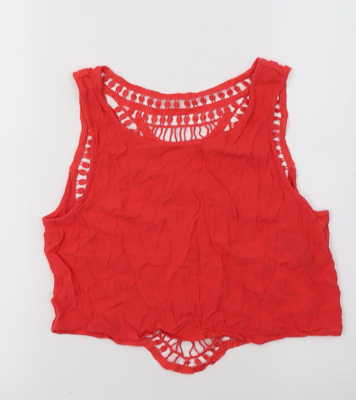 H&M Womens Red   Cropped Tank Size 8