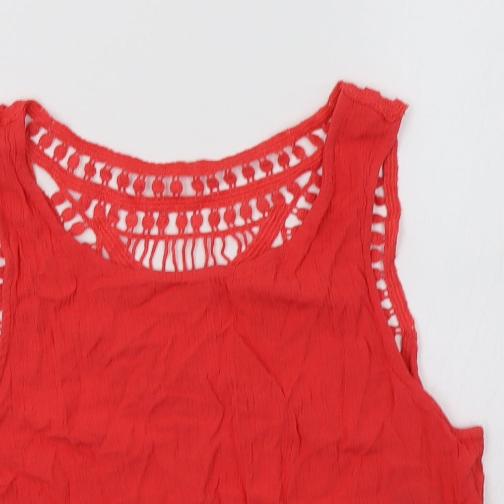 H&M Womens Red   Cropped Tank Size 8
