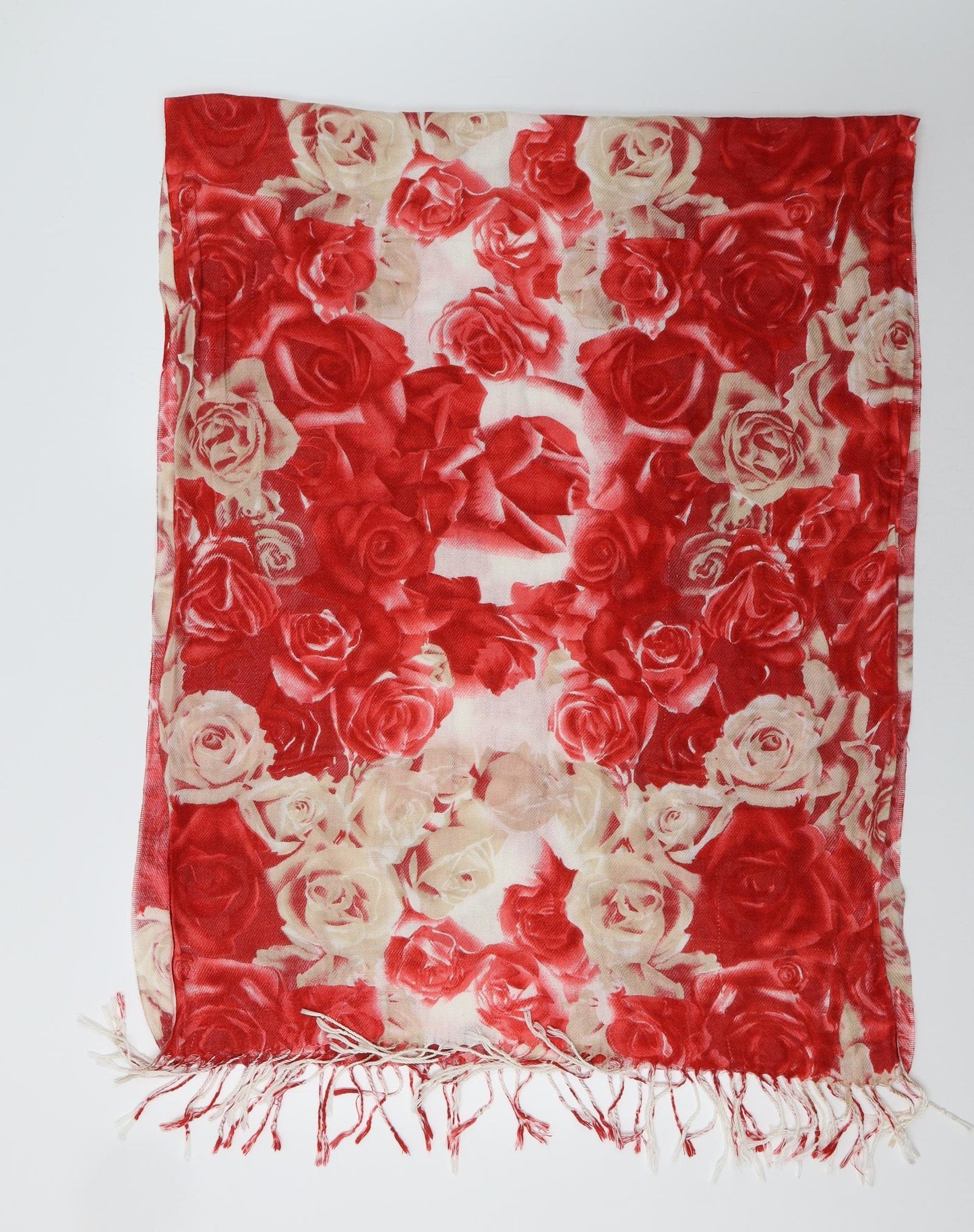 Preworn Womens Red Floral   Shawl/Wrap