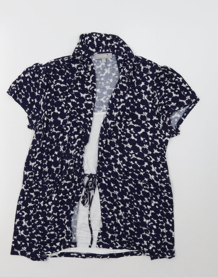 Per Una Womens Blue Geometric Basic Blouse Size 12