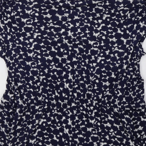 Per Una Womens Blue Geometric  Basic Blouse Size 12