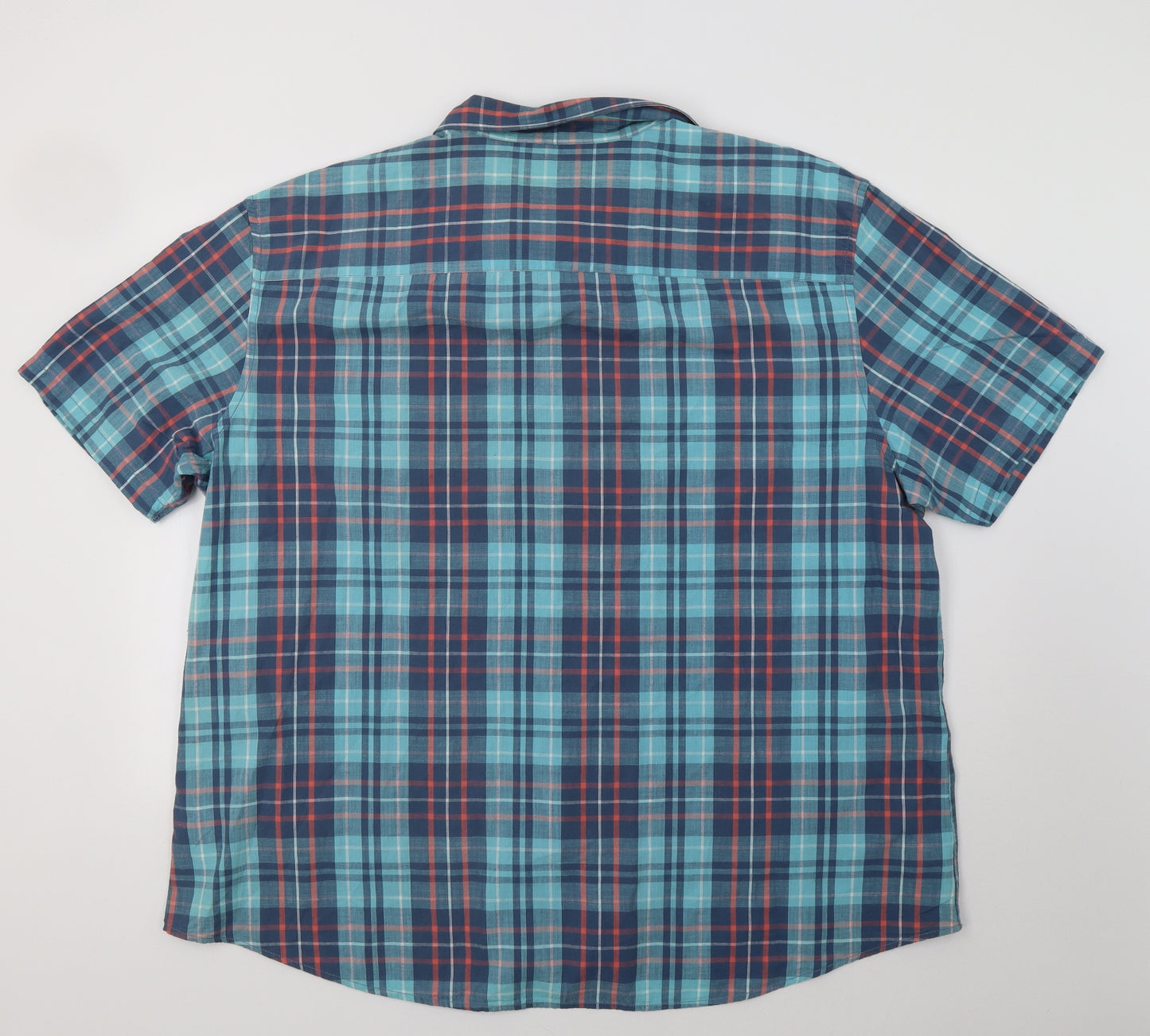 TU Mens Blue Check   Button-Up Size 3XL