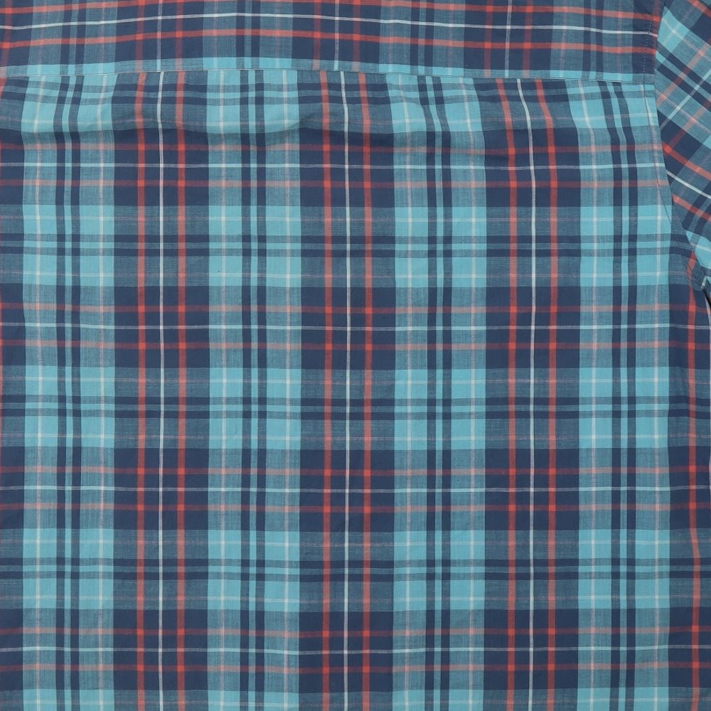 TU Mens Blue Check   Button-Up Size 3XL