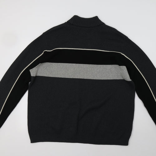 Burton Mens Grey Striped  Pullover Jumper Size 2XL