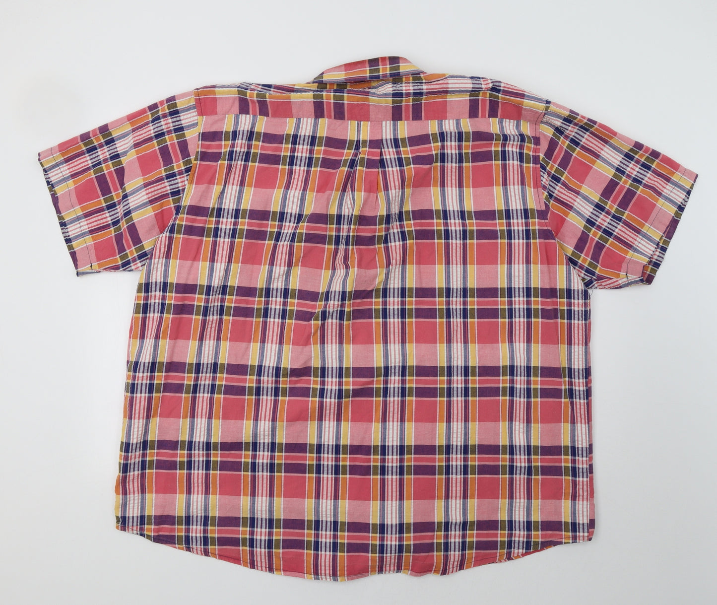 Cotton Traders Mens Pink Check   Button-Up Size 3XL