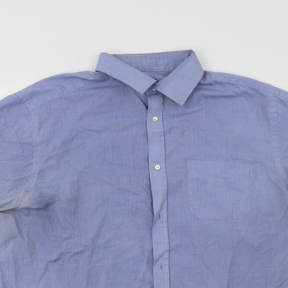 Debenhams Mens Blue Check   Dress Shirt Size 17.5