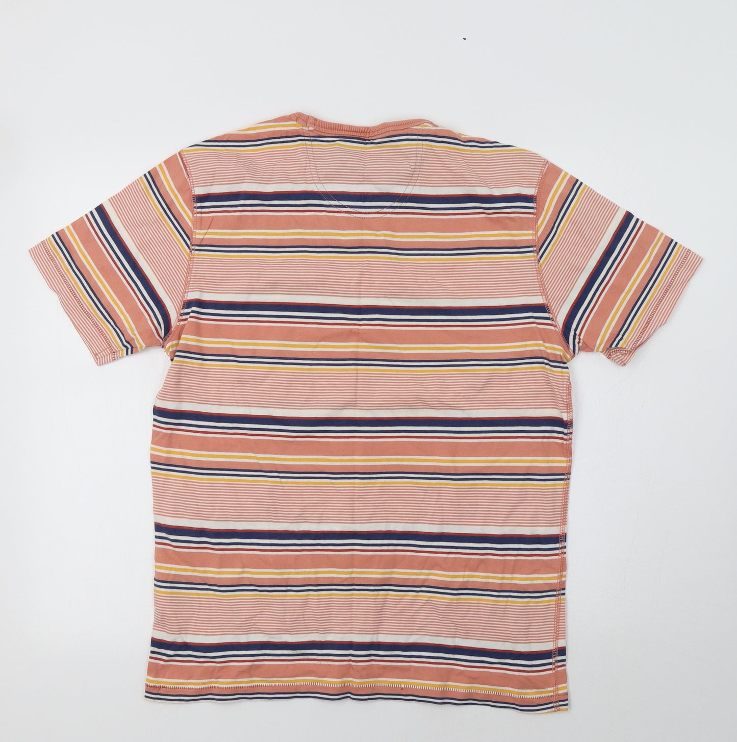 M&S Mens Pink Striped   T-Shirt Size S