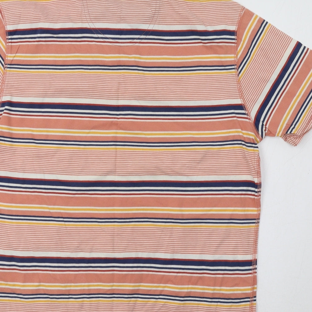 M&S Mens Pink Striped   T-Shirt Size S