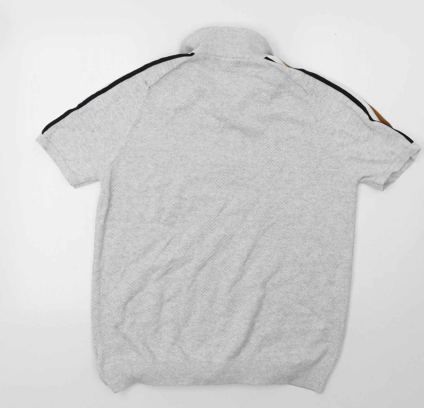 NEXT Mens Grey Striped   Polo Size L