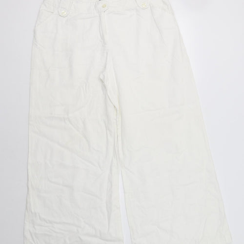 Look Womens White   Trousers  Size 16 L27 in