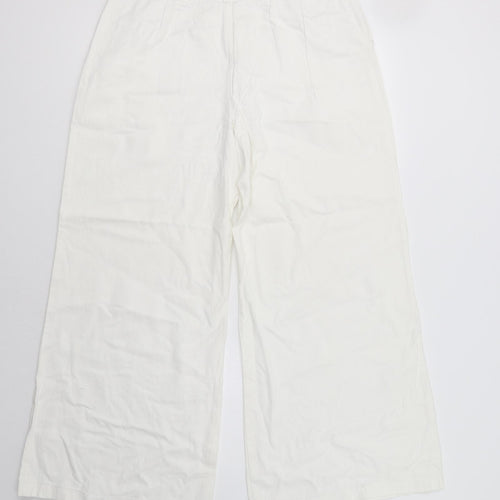 Look Womens White   Trousers  Size 16 L27 in