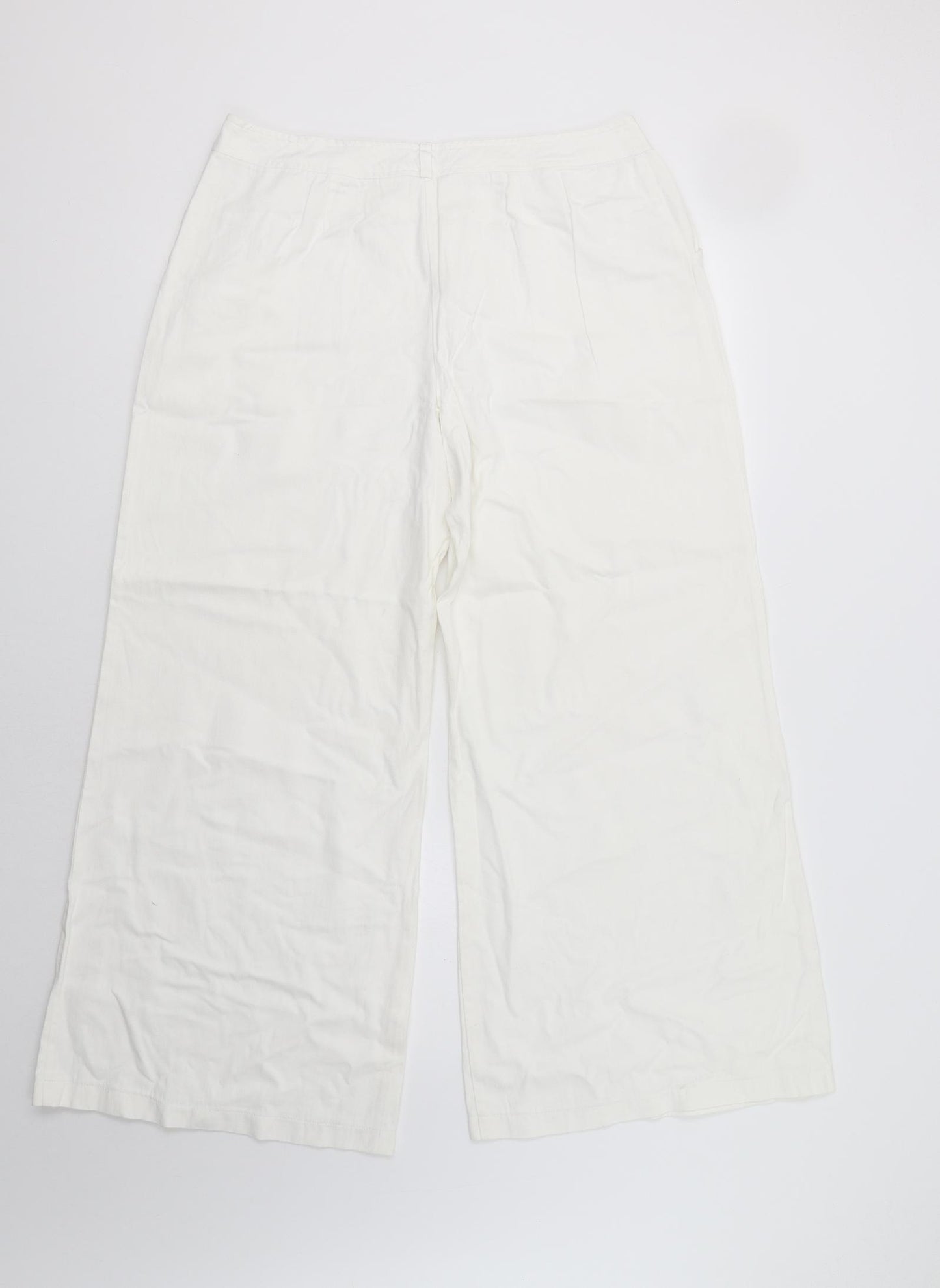 Look Womens White   Trousers  Size 16 L27 in