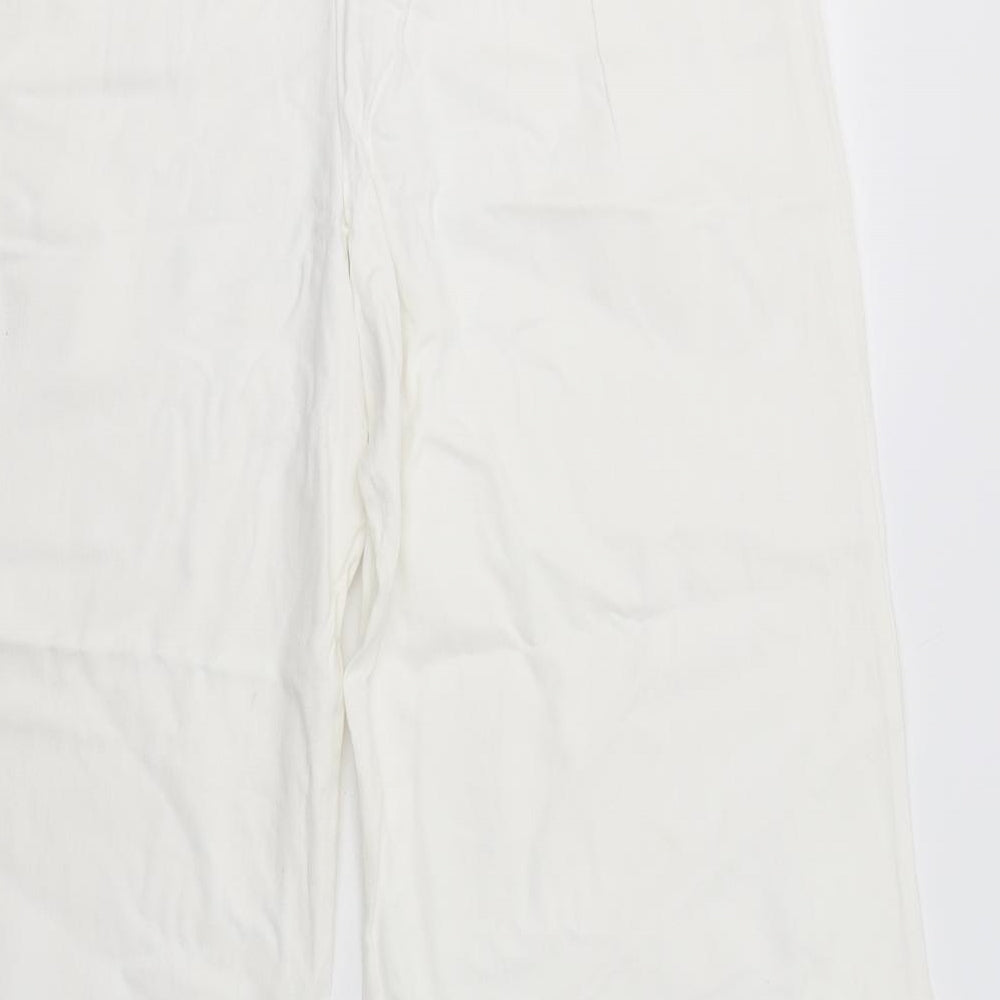 Look Womens White   Trousers  Size 16 L27 in