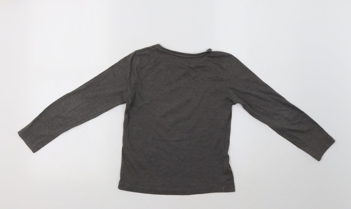 Primark Girls Grey   Basic T-Shirt Size 7-8 Years  - Swan