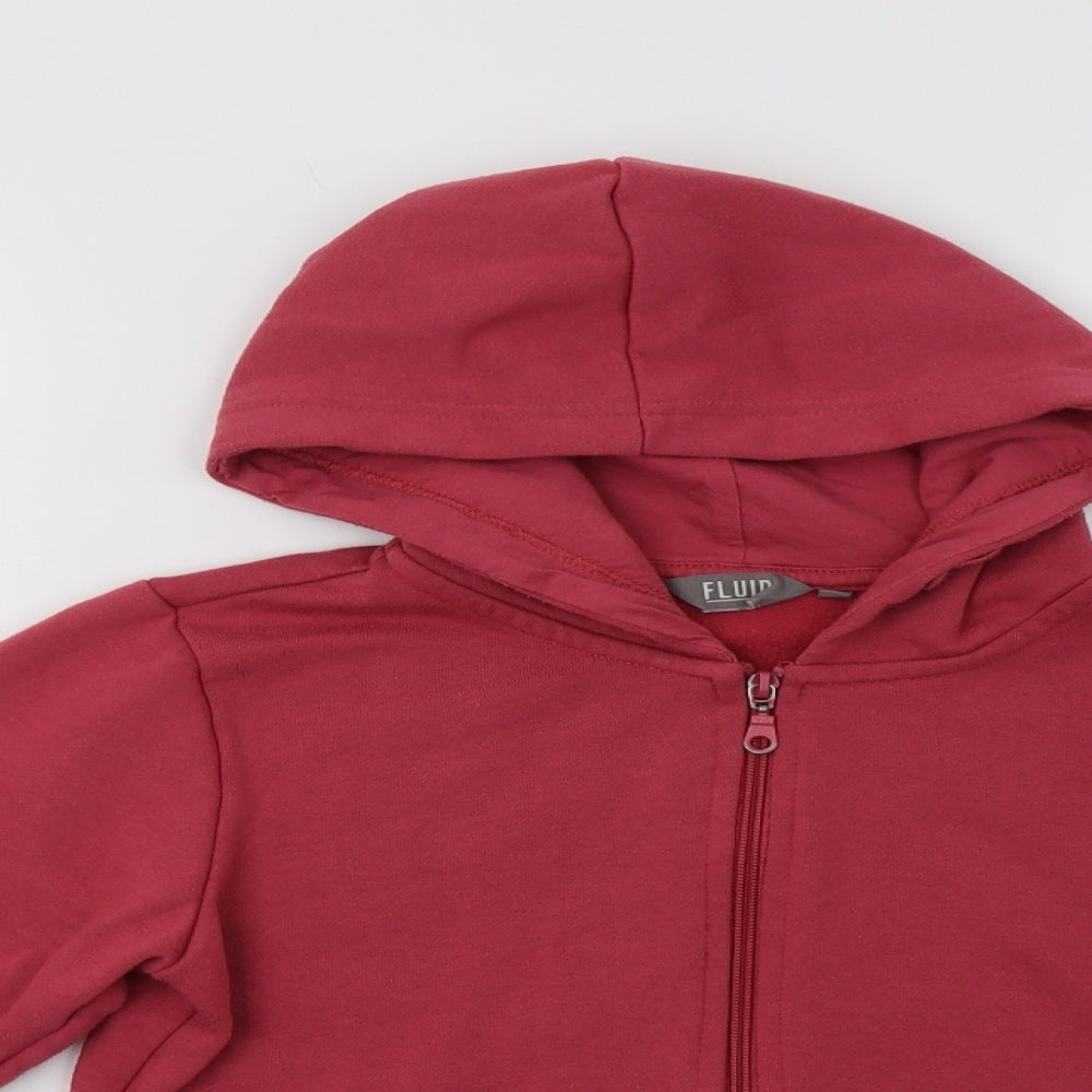 Fluid Girls Pink   Full Zip Hoodie Size 13 Years