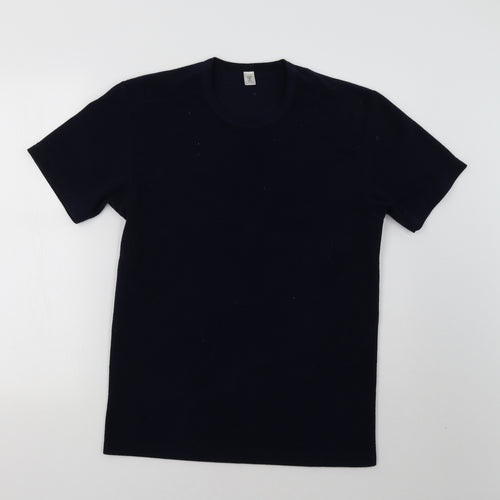 Preworn Womens Blue  Fleece Basic T-Shirt Size M