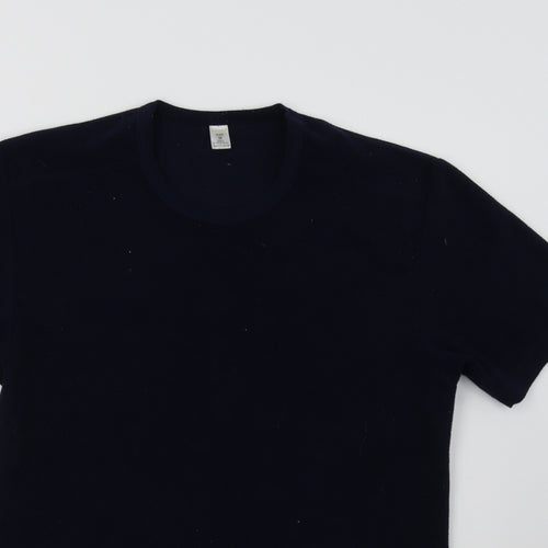 Preworn Womens Blue  Fleece Basic T-Shirt Size M
