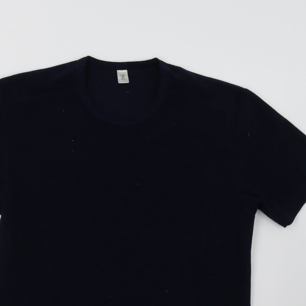 Preworn Womens Blue  Fleece Basic T-Shirt Size M