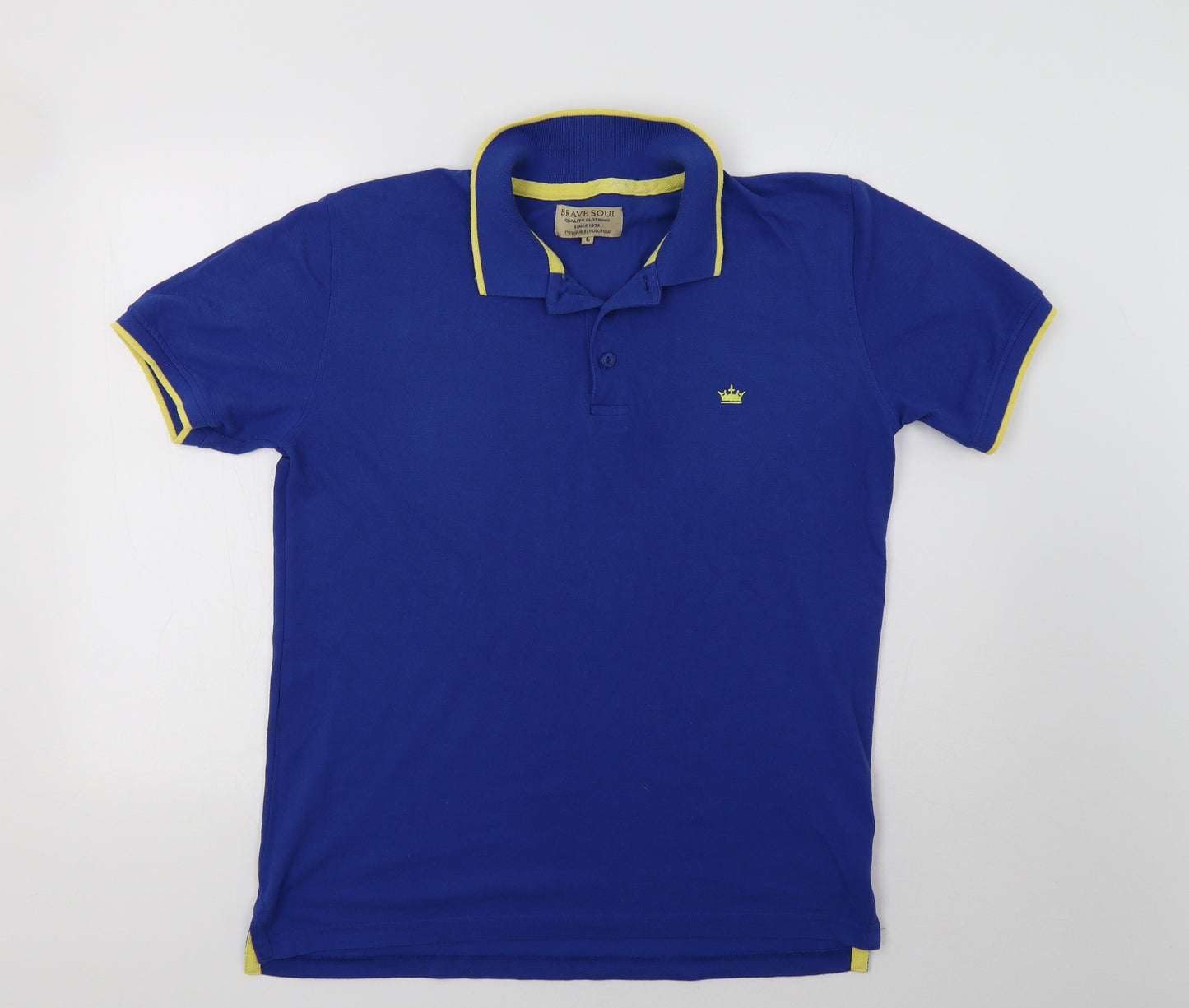 Brave Soul Mens Blue    Polo Size L
