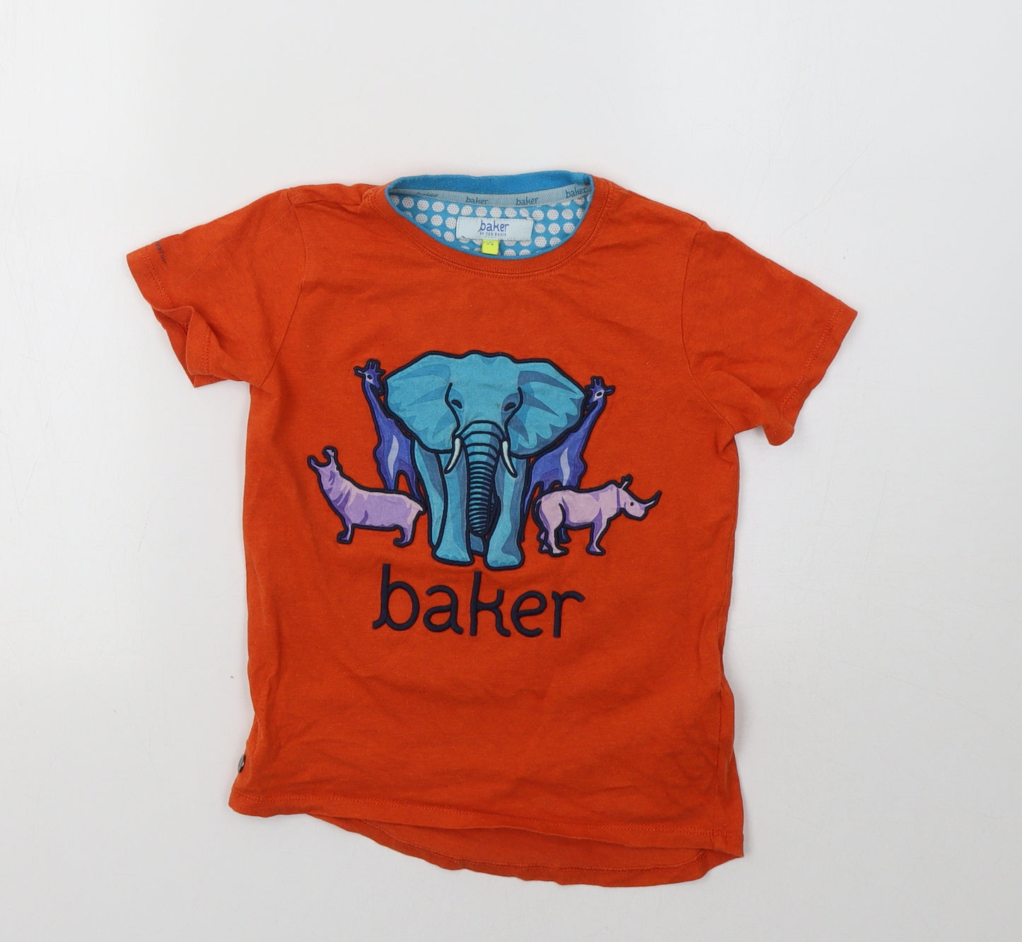 Ted Baker Girls Orange   Basic T-Shirt Size 5-6 Years  - Elephant