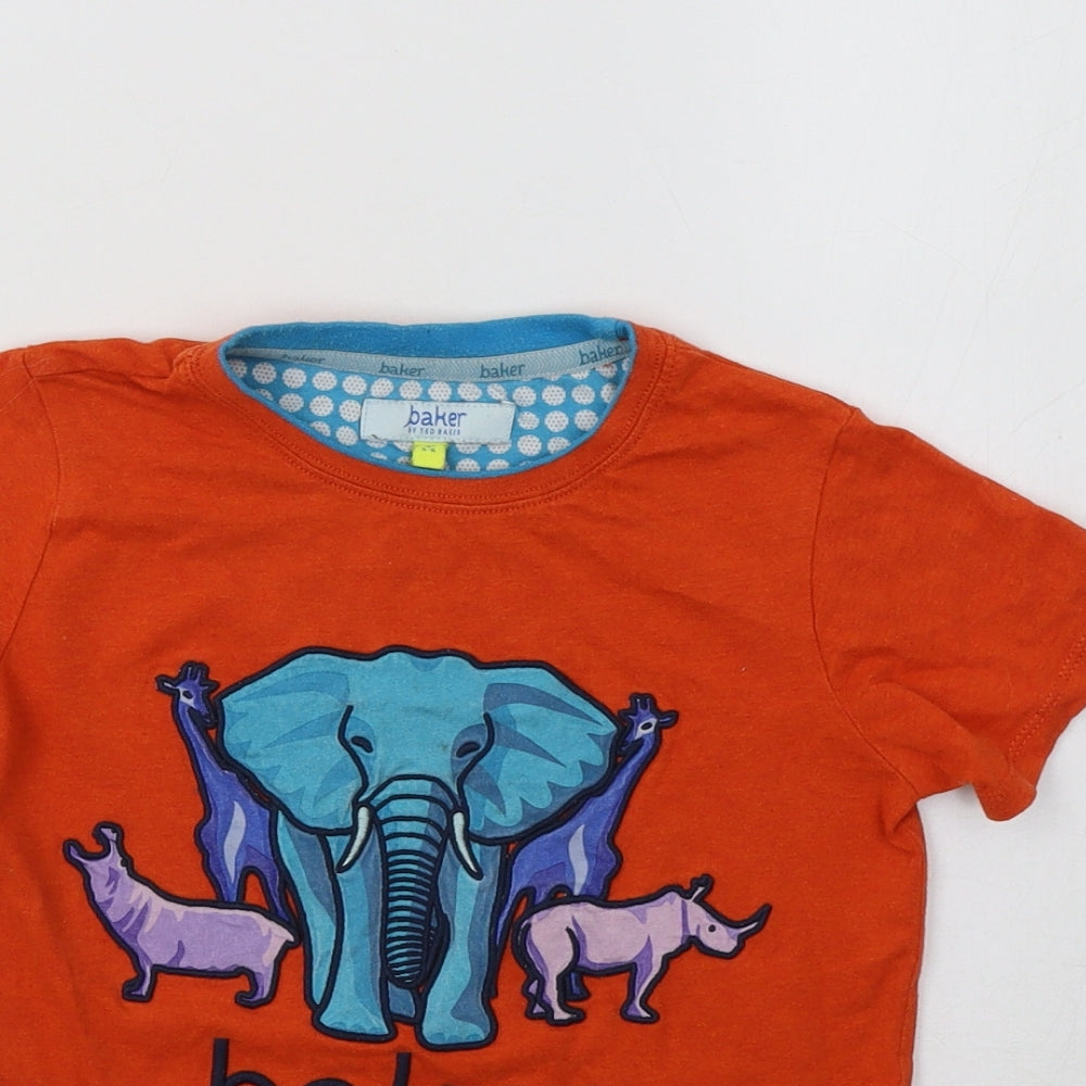 Ted Baker Girls Orange   Basic T-Shirt Size 5-6 Years  - Elephant