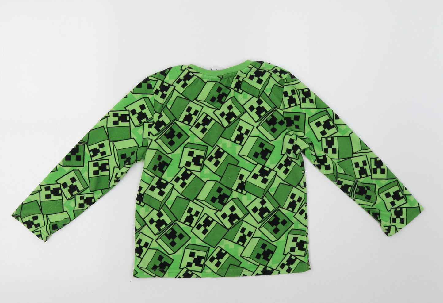 Primark Boys Green Geometric   Pyjama Top Size 5-6 Years  - Minecraft