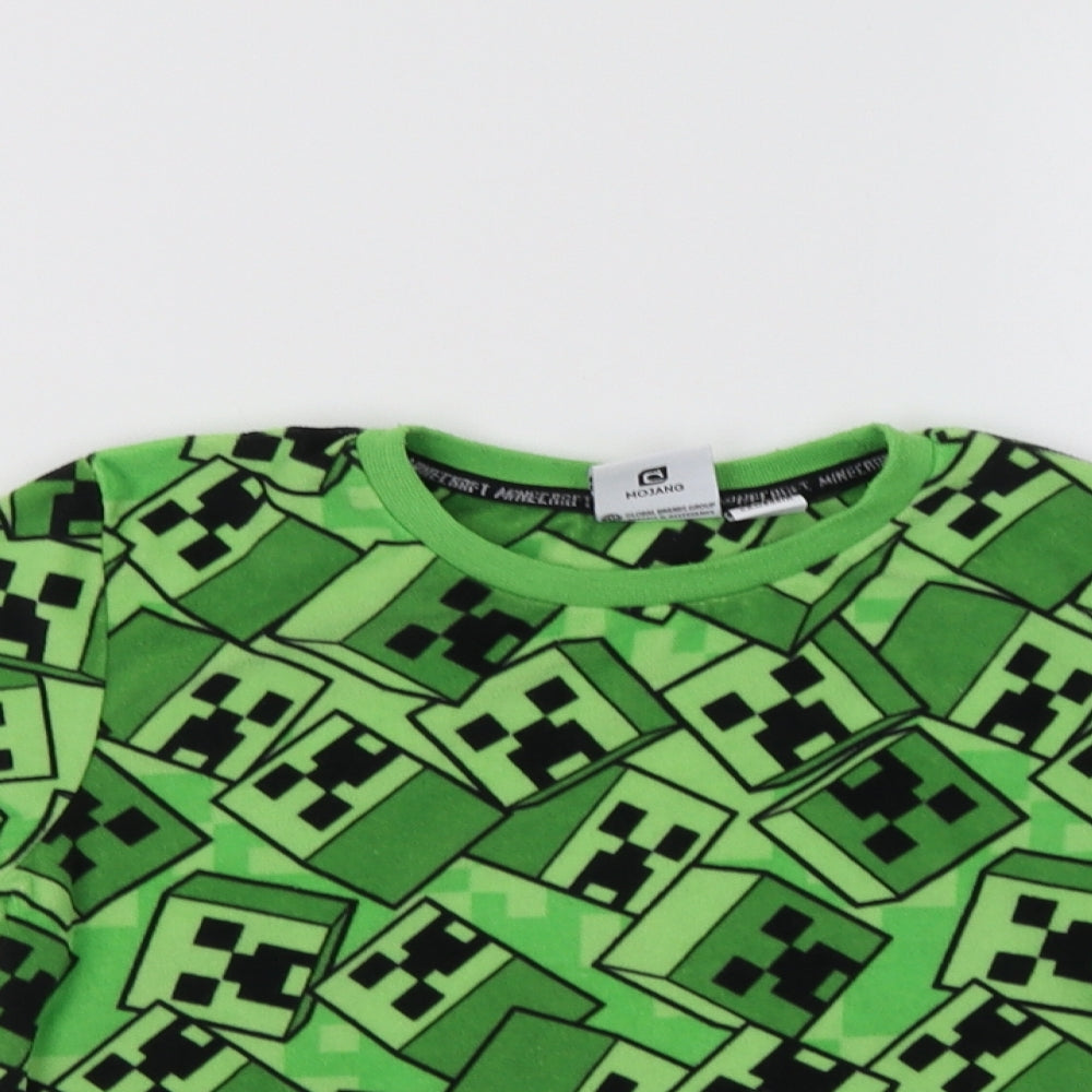 Primark Boys Green Geometric   Pyjama Top Size 5-6 Years  - Minecraft