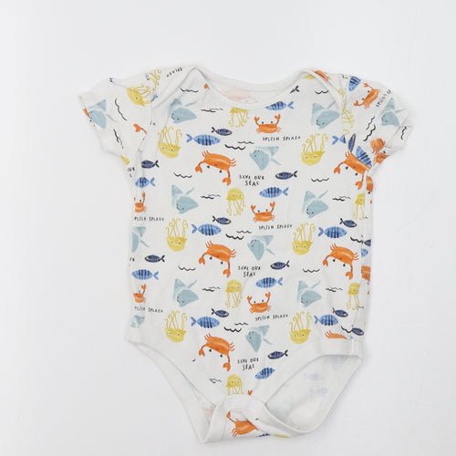F&F Girls White Geometric  Romper One-Piece Size 2-3 Years