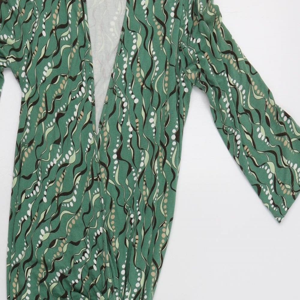 Sticky Fingers Womens Green Geometric  Wrap Dress  Size M