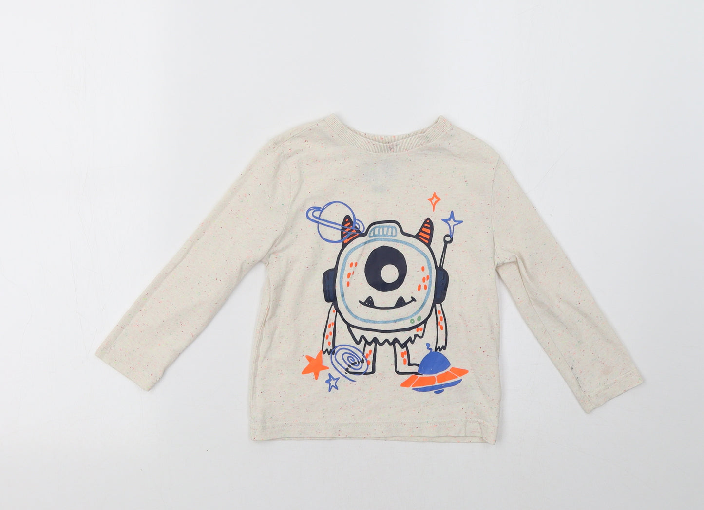 F&F Baby Beige   Basic T-Shirt Size 18-24 Months  - Monster
