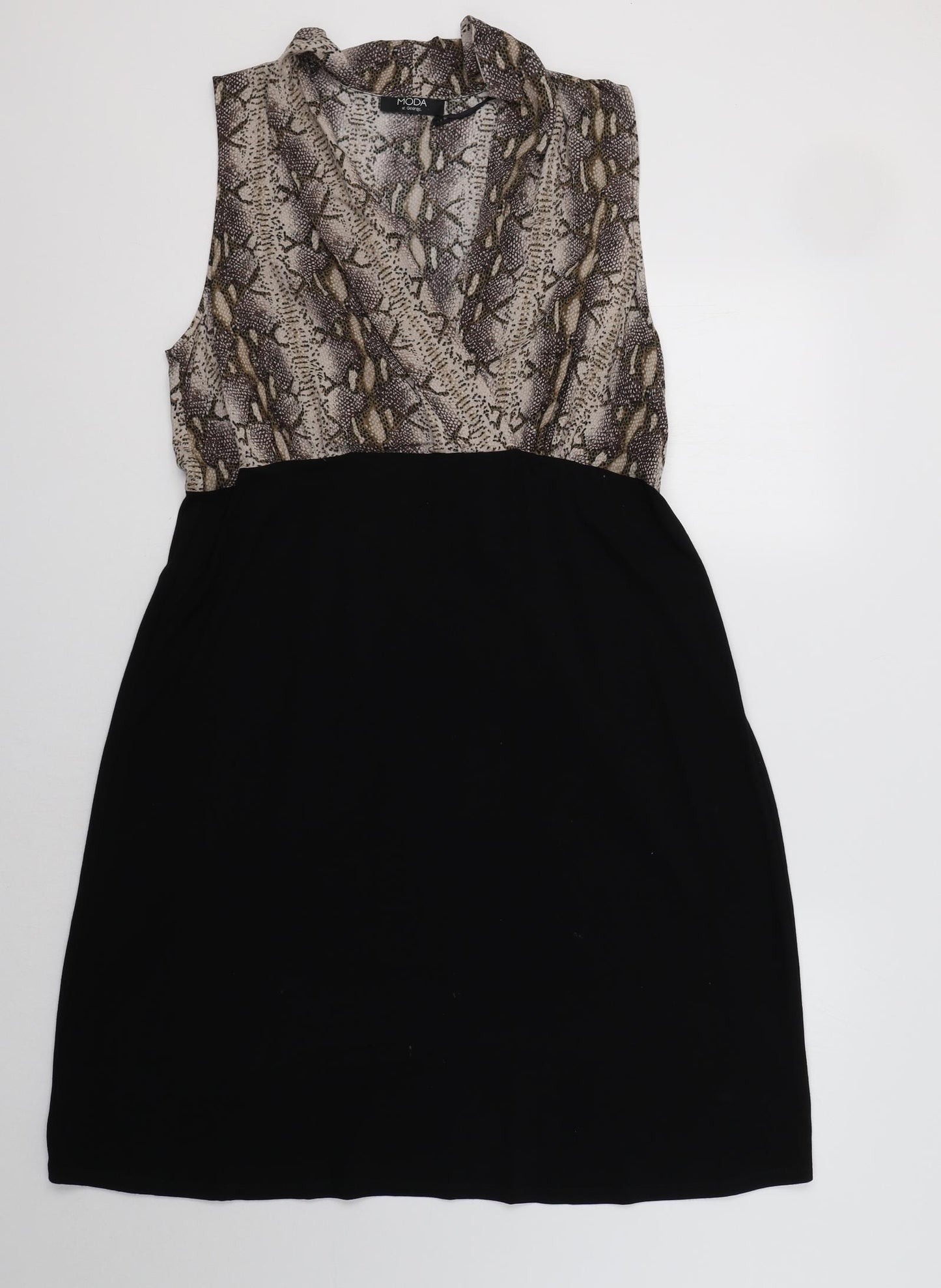 George Womens Black Animal Print  Fit & Flare  Size 18